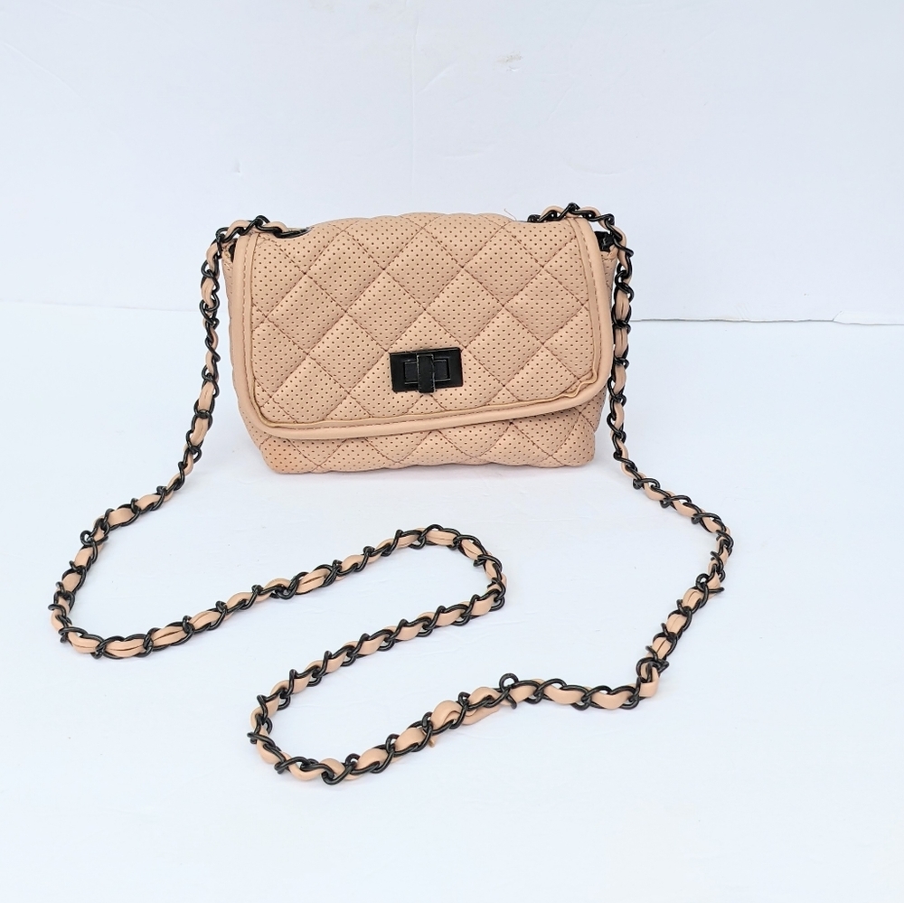 STEVE MADDEN Chain Rope Quilted Pink Purse